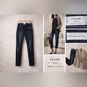 FRAME Le Skinny de Jeanne Crop Jeans Dark Wash Size 26 Like New